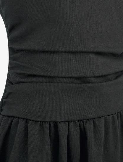 Robe evasée à empiècement torsadé - Noir - 3