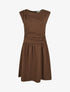 Robe evasée à empiècement torsadé - Marron - 1
