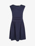Robe evasée à empiècement torsadé - Marine - 1