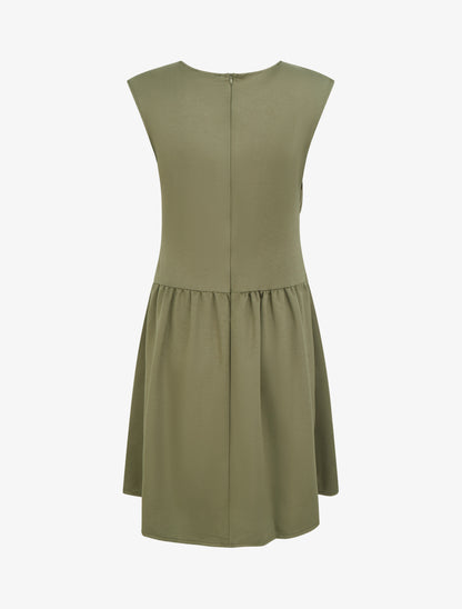 Robe evasée à empiècement torsadé - Kaki - 2