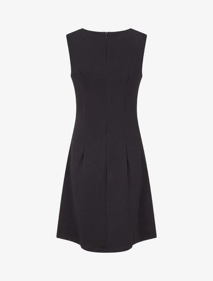 Robe unie à empiècement métallique - Noir - 2
