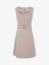 Robe unie à empiècement métallique - Taupe - 1