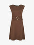 Robe evasée sans manches à boucle - Marron - 1