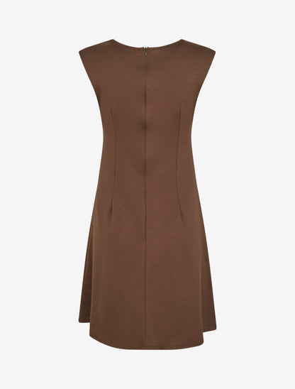 Robe evasée sans manches à boucle - Marron - 2