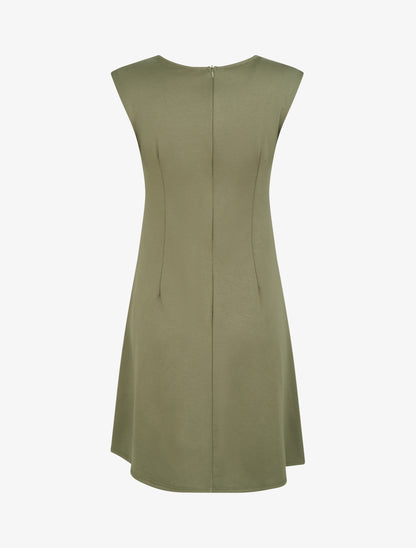 Robe evasée sans manches à boucle - Kaki - 2