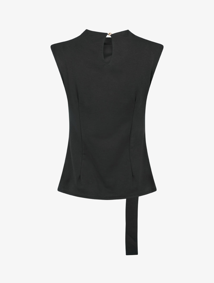 Top droit sans manches à boucle - Noir - 2