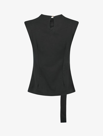 Top droit sans manches à boucle - Noir - 2