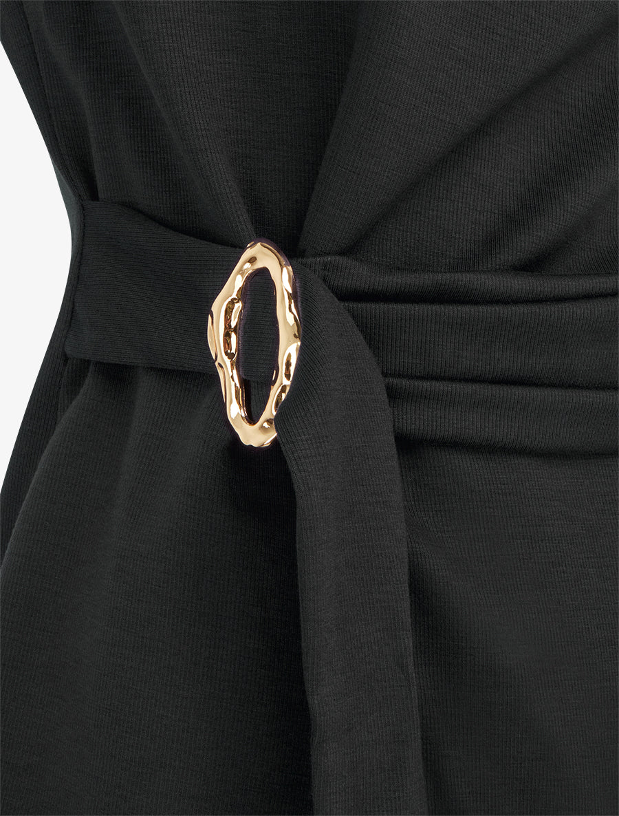 Top droit sans manches à boucle - Noir - 3