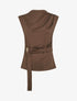 Top droit sans manches à boucle - Marron - 1