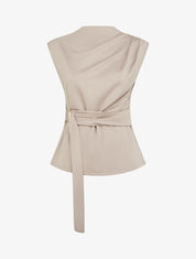 Top droit sans manches à boucle - Taupe clair - 1