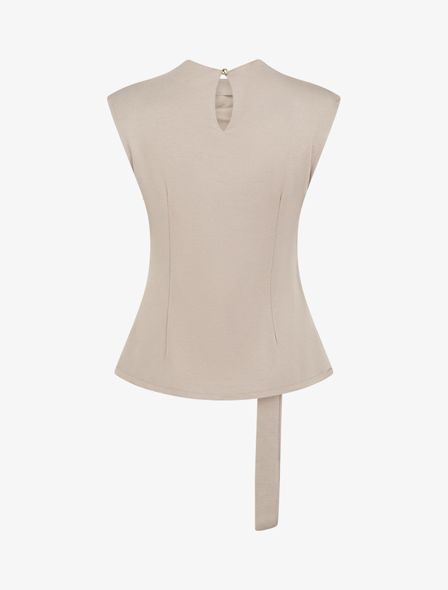Top droit sans manches à boucle - Taupe clair - 2
