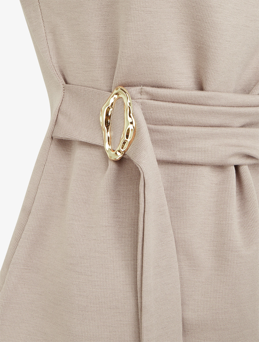 Top droit sans manches à boucle - Taupe clair - 3