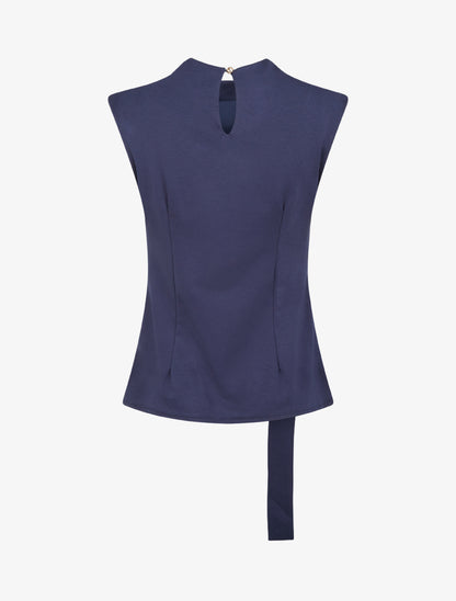 Top droit sans manches à boucle - Marine - 2