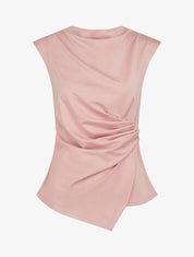 Top droit sans manches effet drapé - Rose - 1