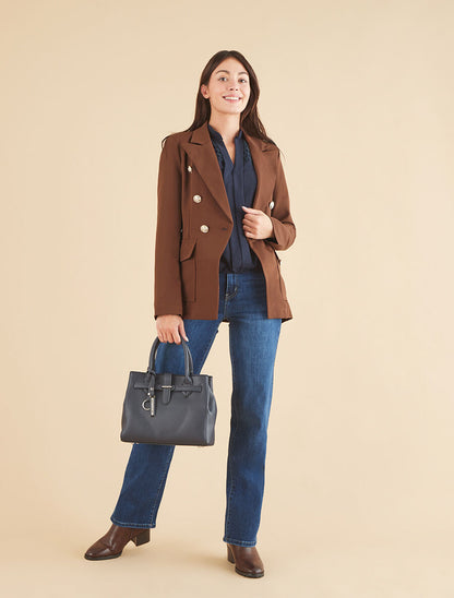 Veste boutonnée à grandes poches - Marron - 4