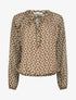 Top boule en voile imprimé graphique - Marron - 1