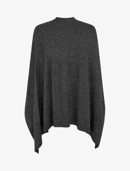 Poncho uni irisé à nouer - Noir - 2