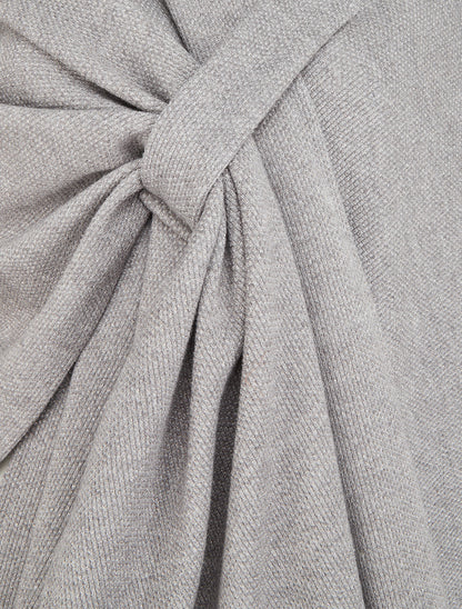 Poncho uni irisé à nouer - Gris - 3