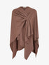 Poncho uni irisé à nouer - Marron - 1