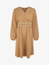 Robe uni cache-coeur à bande stylisée - Camel - 1