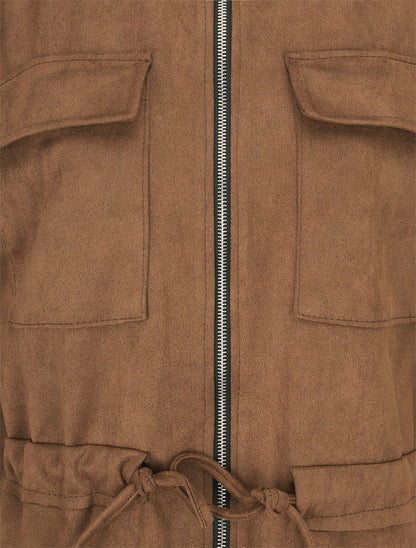 Veste souple en suédine - Marron clair - 3