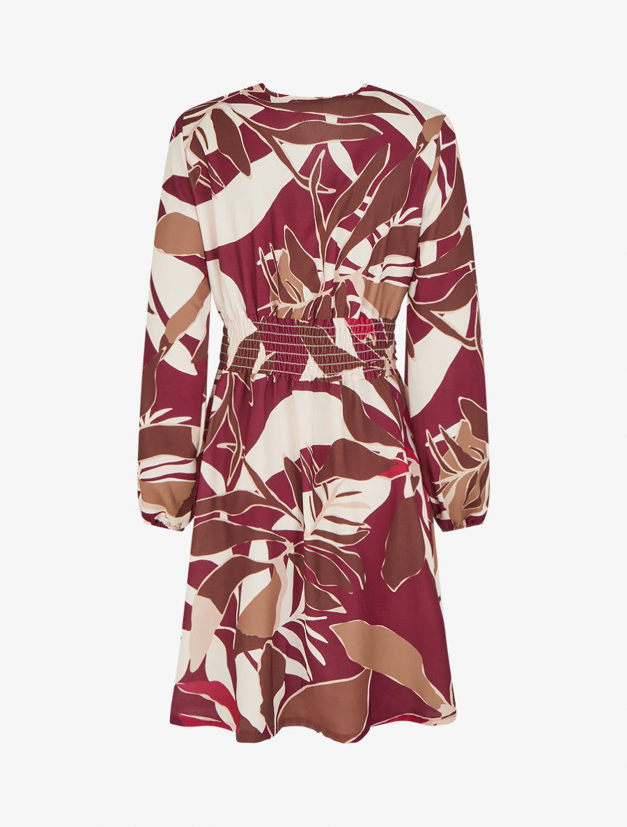 Robe imprimée à col cache-coeur - Prune - 2