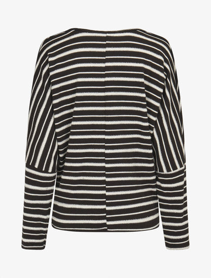 Pull dolman à rayures irisées - Noir - 2