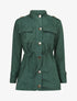 Veste longue cintrée en suédine - Vert - 5