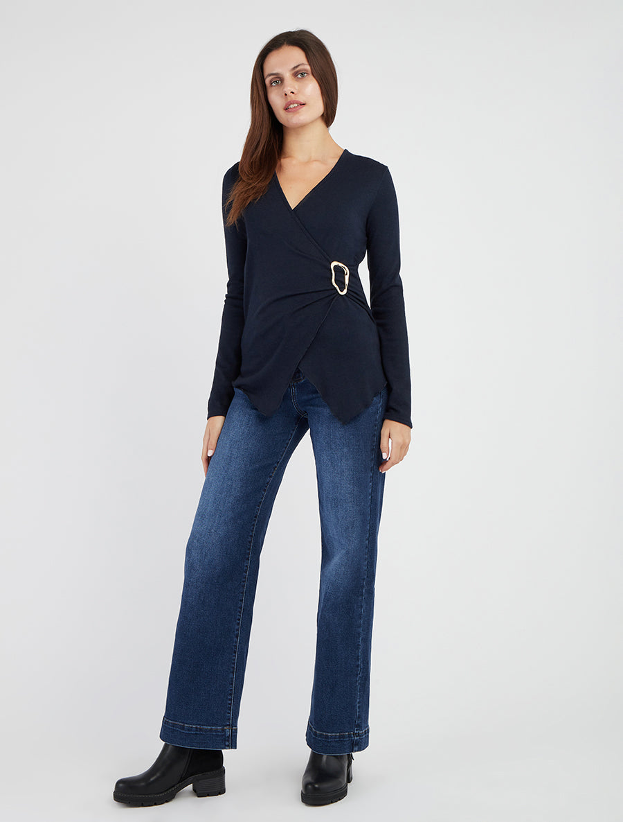 Pull cache-coeur à boucle - Marine