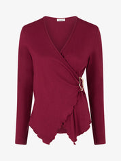 Pull cache-coeur à boucle - Lie de vin - 1