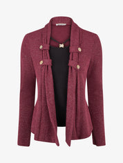 Pull effet gilet en superposition irisé - Prune - 1