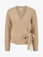 Gilet à nouer à détail irisé - Camel clair - 1