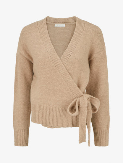 Gilet à nouer à détail irisé - Camel clair - 1