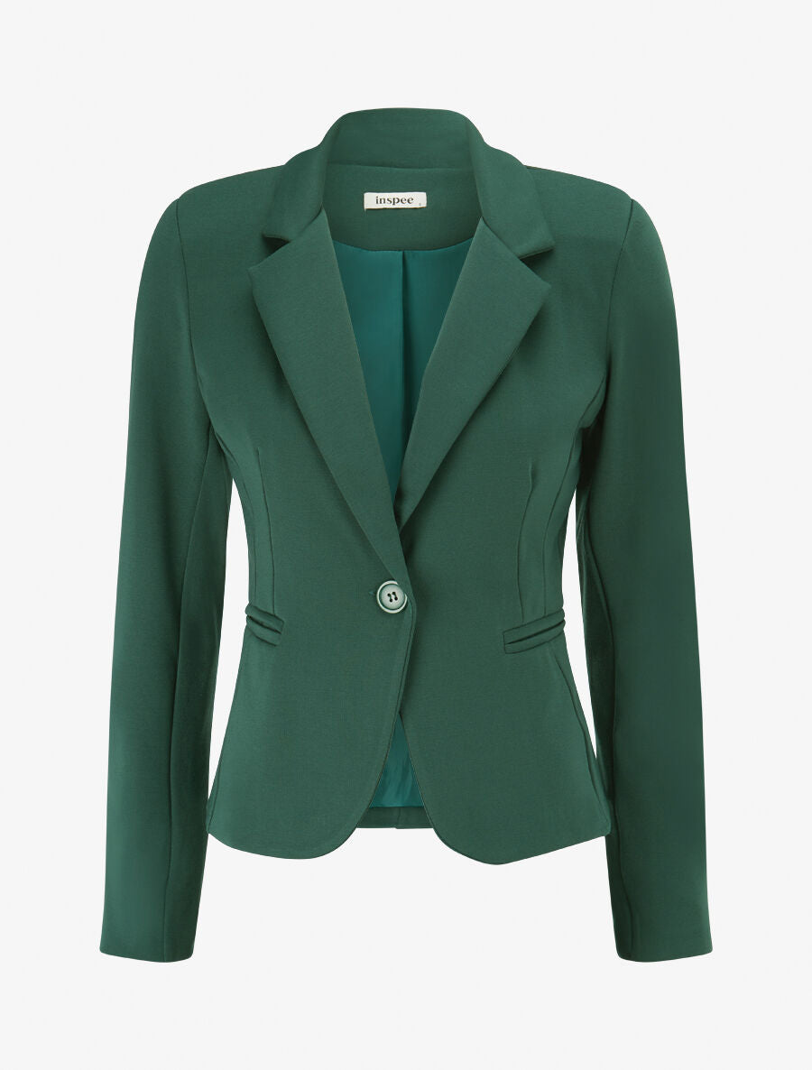 Veste ajustée à col cranté - Vert - 1