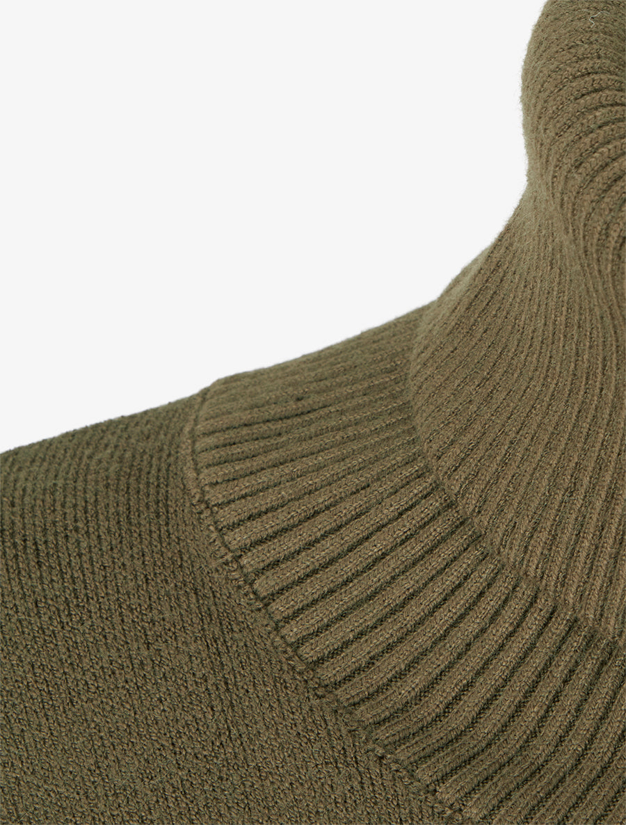 Poncho uni à col roulé - Kaki - 3