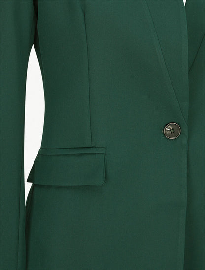 Veste longue à col cranté - Vert forêt - 3