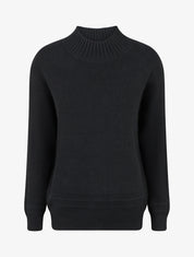 Pull droit uni côtelé - Noir - 1