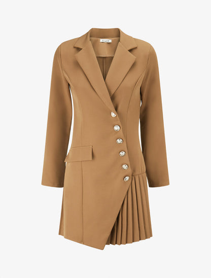 Veste longue à plis - Camel - 1