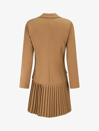 Veste longue à plis - Camel - 2