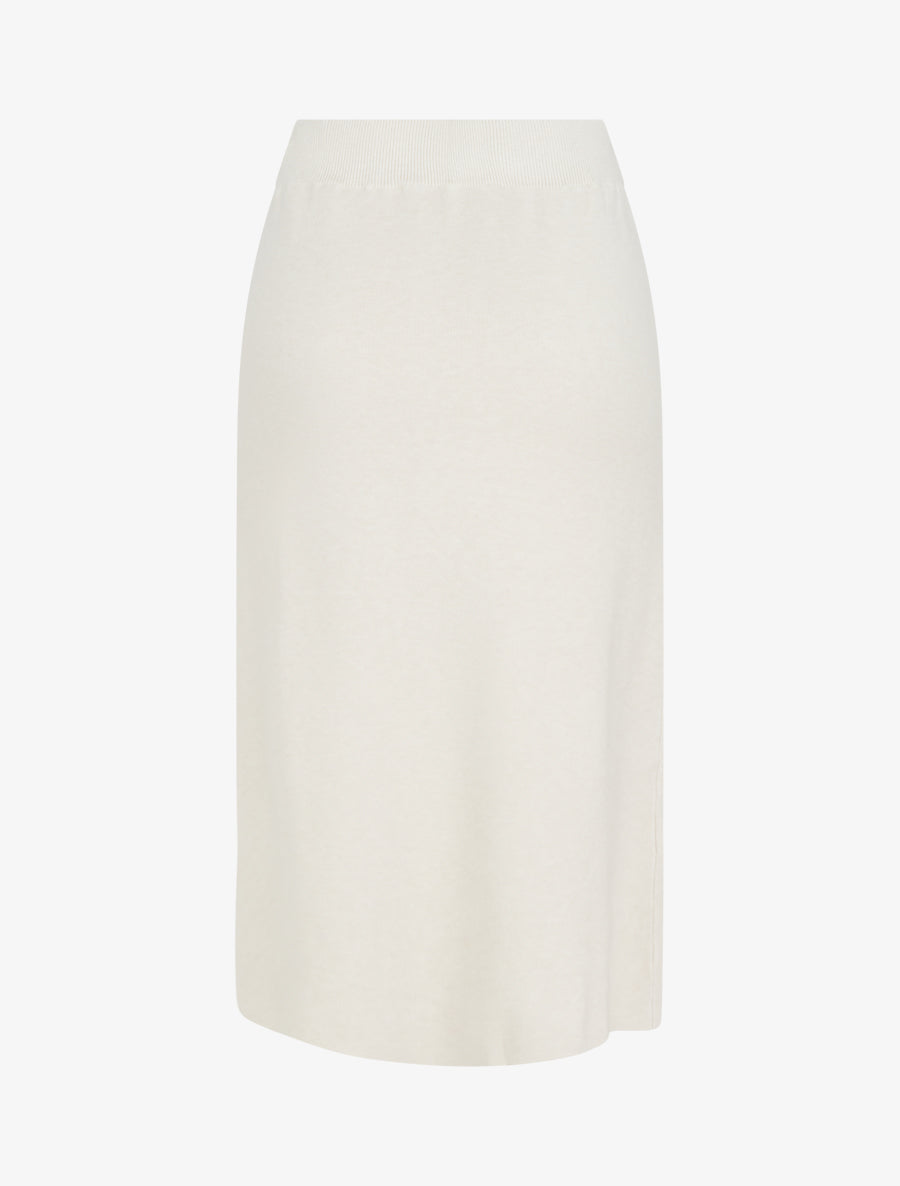 Jupe unie en maille asymétrique - Beige - 2