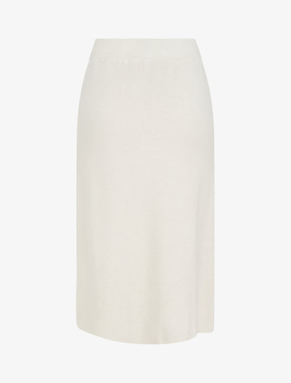 Jupe unie en maille asymétrique - Beige - 2