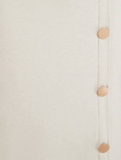 Jupe unie en maille asymétrique - Beige - 3
