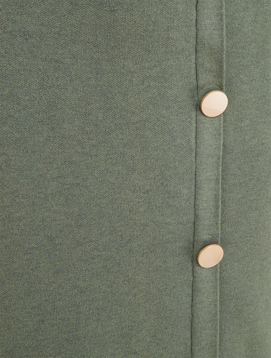 Jupe unie en maille asymétrique - Kaki - 3