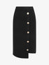 Jupe unie en maille asymétrique - Noir - 1