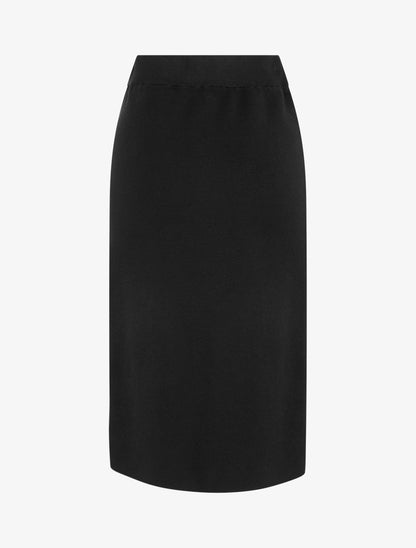 Jupe unie en maille asymétrique - Noir - 2
