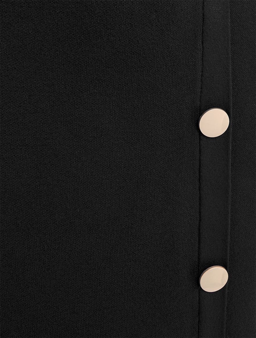Jupe unie en maille asymétrique - Noir - 3