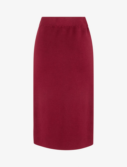 Jupe unie en maille asymétrique - Bordeaux - 2