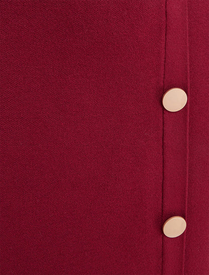 Jupe unie en maille asymétrique - Bordeaux - 3