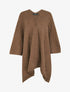 Poncho long uni à sequins - Marron - 1