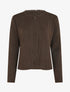 Gilet uni à détail effiloché - Marron - 1